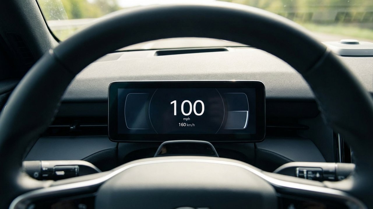 Conversion de 100 mph en km/h sur un compteur de vitesse
