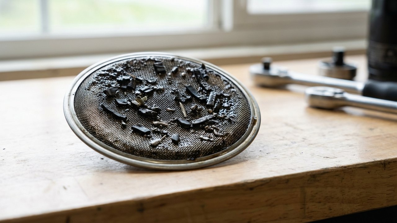 Crépine de pompe à huile obstruée par débris de courroie PureTech