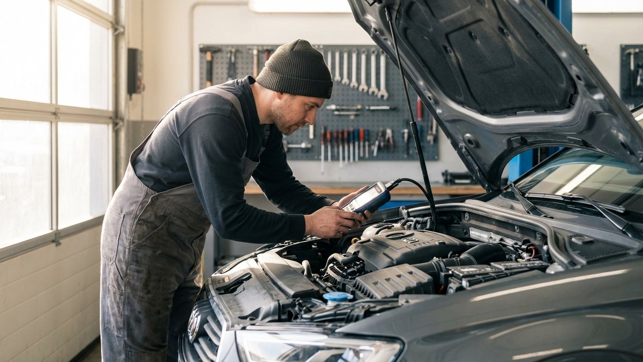 Diagnostic OBD-II sur une Audi A3 chez le mécanicien