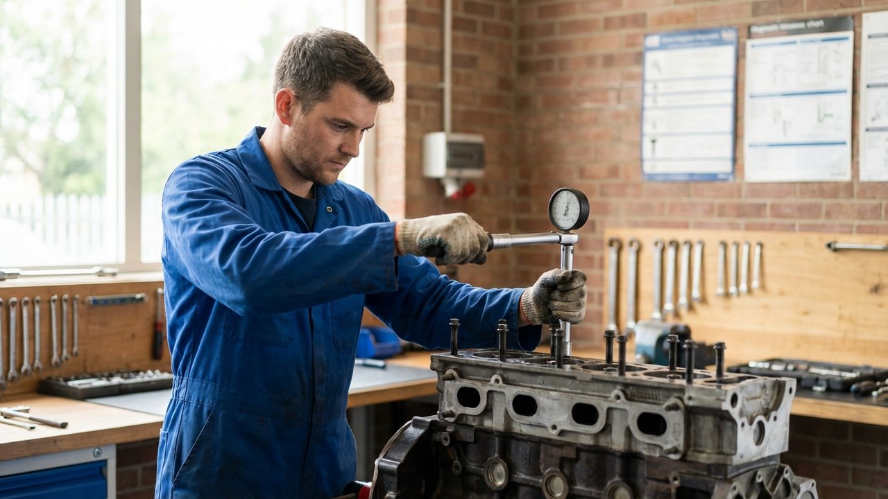 Application d'une jauge angulaire pour le serrage final d'une culasse diesel