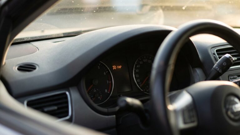 Voyant FAP allumé sur le tableau de bord d'une voiture