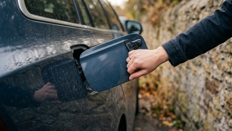 Ouverture d'un clapet anti-retour de réservoir coincé sur voiture