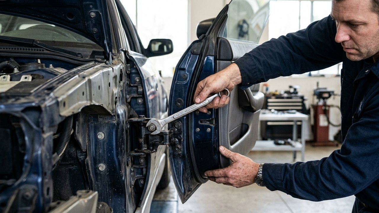 Réglage des charnières pour corriger l'alignement d'une portière