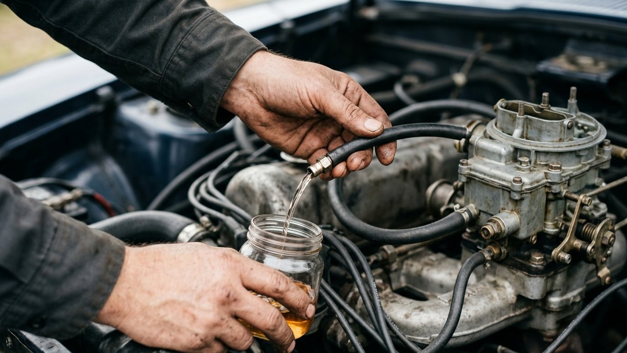 Test d'arrivée d'essence sur la durite du carburateur