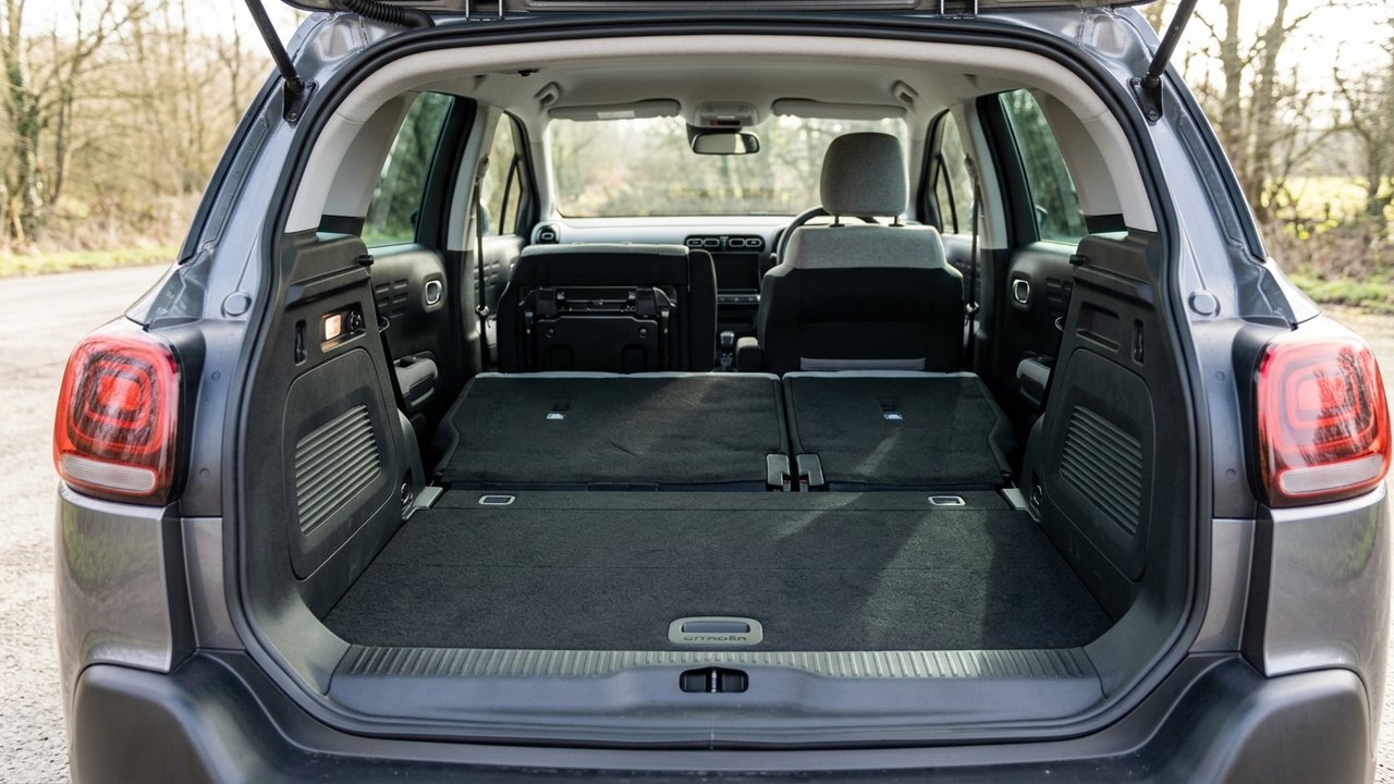 C3 Aircross avec tous les sièges rabattus pour un coffre de 1600 litres