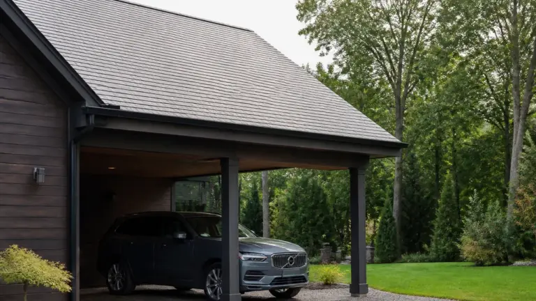 Abri voiture carport adossé pour protéger une voiture