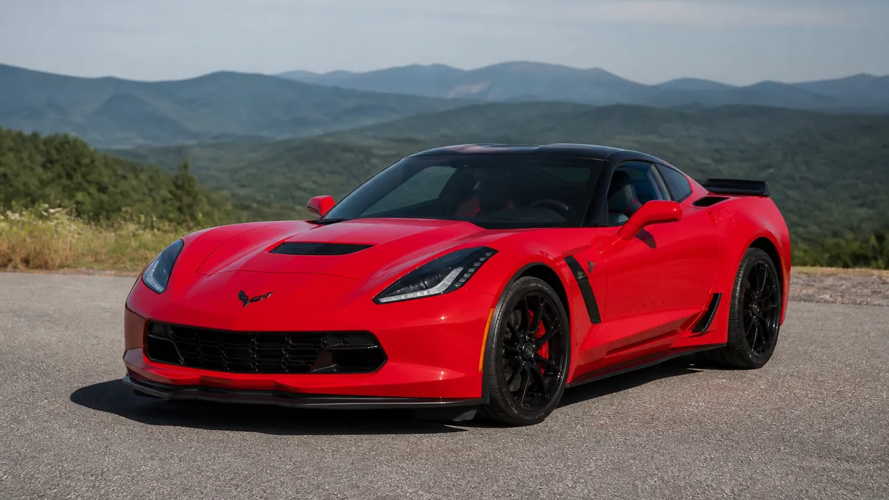 Chevrolet Corvette rouge, la sportive américaine
