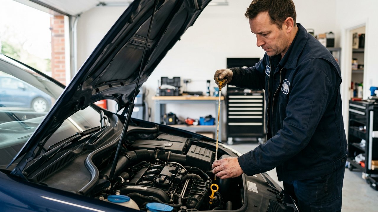 Vérification du niveau d'huile moteur sur un moteur TSI de Seat Leon 3