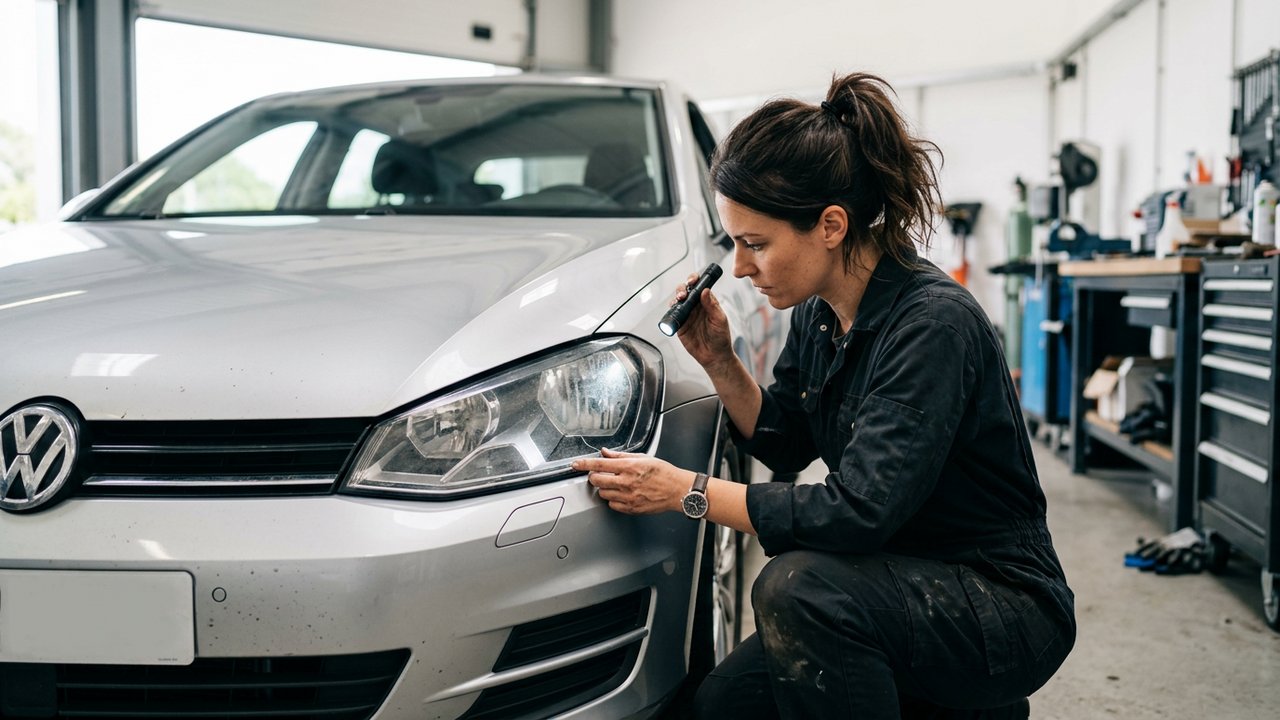 Inspection des optiques et feux arrière d'une Seat Leon 3 avant achat