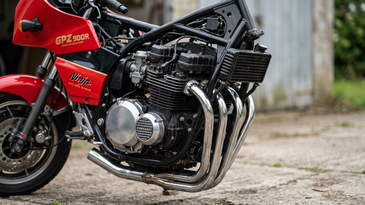 Moteur 4 cylindres de la Kawasaki GPZ 900R Ninja