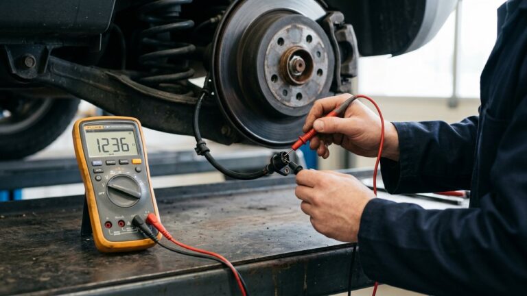 Test de résistance d'un capteur ABS avec un multimètre